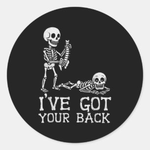 I’ve Got Your Back Skeleton Halloween Costume Funn Classic Round Sticker