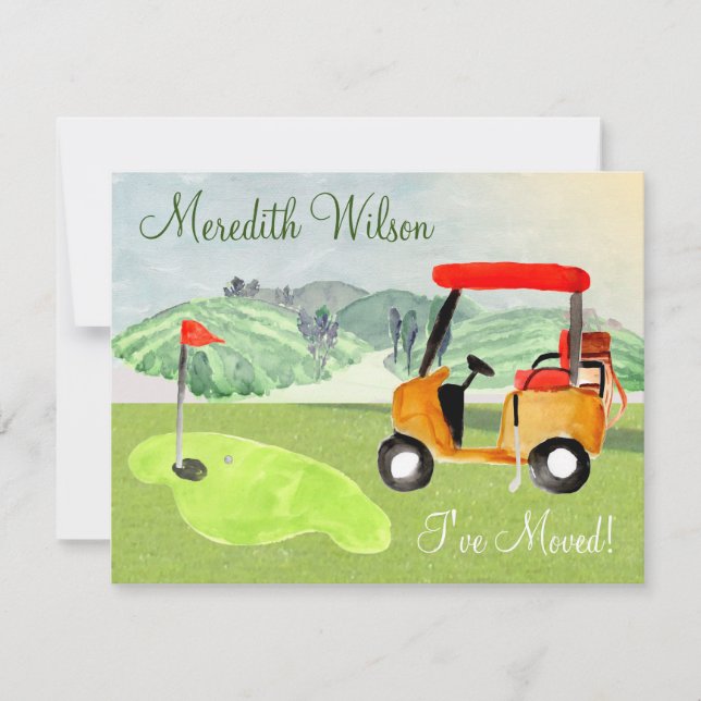 I’ve Moved Golf Cart Greens Sun Budget Move Announcement (Front)