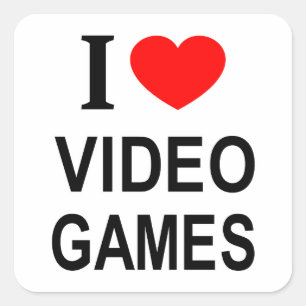 I ❤️ VIDEO GAMES I LOVE VIDEO GAMES I HEART VIDEO  SQUARE STICKER