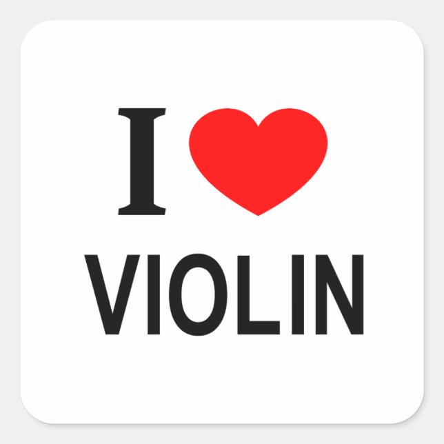I ❤️ VIOLIN I LOVE VIOLIN I HEART VIOLIN SQUARE STICKER (Front)