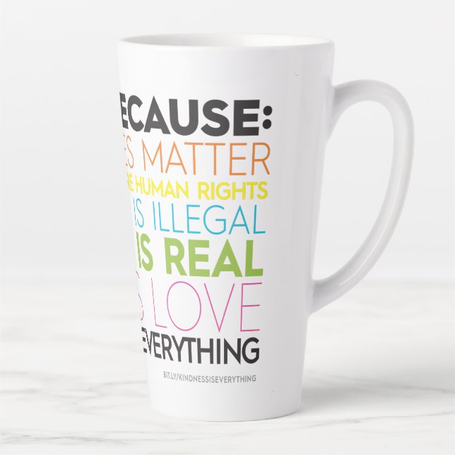 I Vote Because... Kindness is Everything Latte Mug (Right)