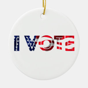 I Vote Ceramic Tree Decoration