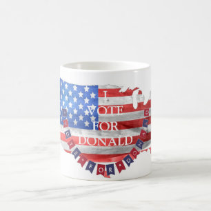 I Vote for Donald Trump Republican American Flag Coffee Mug