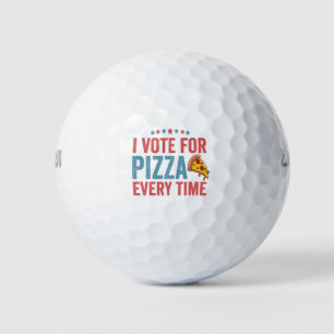 I Vote For Pizza Every Time Funny President   Golf Balls