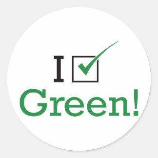 I Vote Green Classic Round Sticker