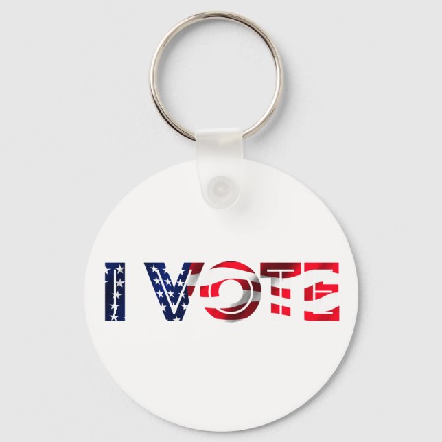 I Vote Key Ring (Front)