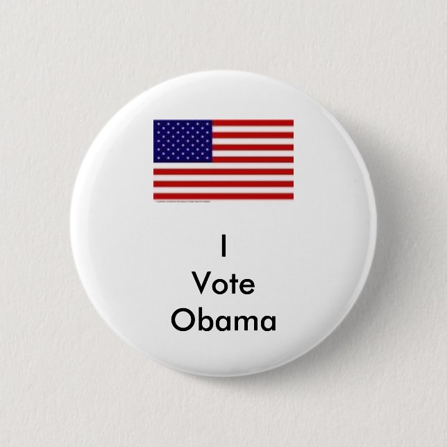 I Vote Obama 6 Cm Round Badge (Front)