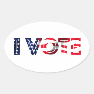 I Vote Oval Sticker