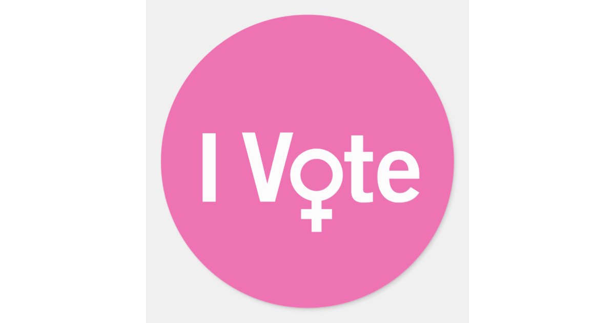 Pink Vote Sticker I Vote Sticker - White on Pink (Customisable) | Zazzle