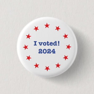 I voted! 2024 3 cm round badge