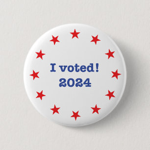 I voted! 2024 6 cm round badge
