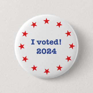 I voted! 2024 6 cm round badge