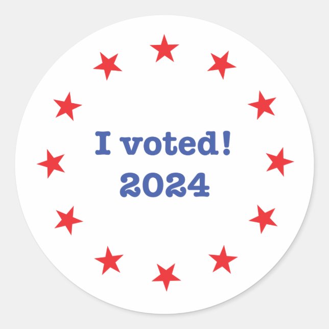 I voted! 2024 classic round sticker (Front)