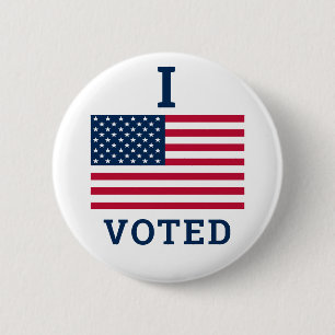 I Voted 2024 Elections With America Flag 6 Cm Round Badge