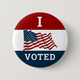 I Voted 2024 Elections With America Flag 6 Cm Round Badge