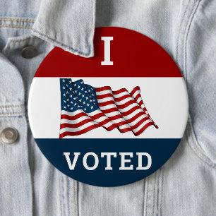 I Voted 2024 Elections With America Flag 6 Cm Round Badge