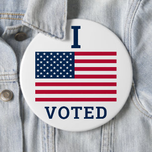 I Voted 2024 Elections With America Flag 6 Cm Round Badge