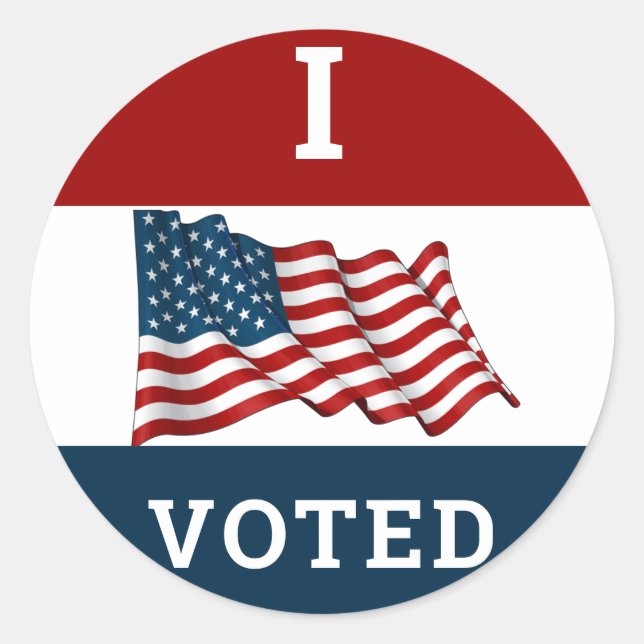 I Voted 2024 Elections With America Flag Classic Round Sticker (Front)