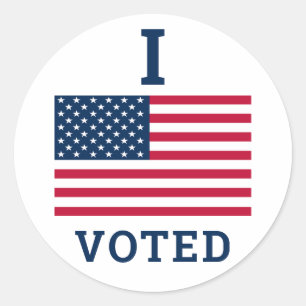 I Voted 2024 Elections With America Flag Classic Round Sticker