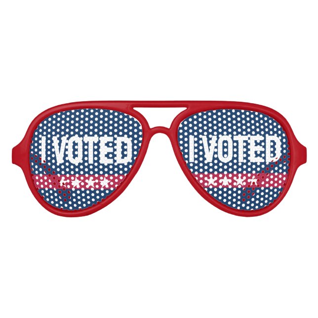 I Voted 2024- Patriotic American Election  Aviator Sunglasses (Front)