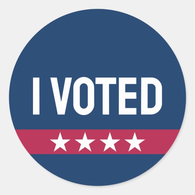 I Voted 2024- Patriotic American Election  Classic Round Sticker (Front)