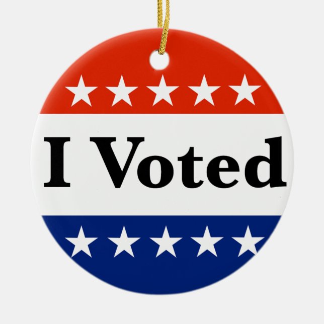 I Voted 2026 Elections Ceramic Tree Decoration (Front)