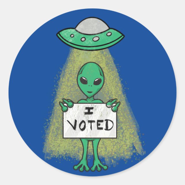 I Voted - Alien! Classic Round Sticker (Front)