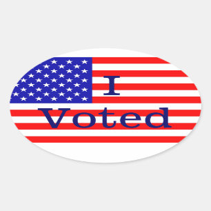 I Voted American Flag Election Stickers