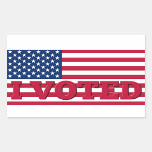 I Voted American Flag Rectangular Sticker
