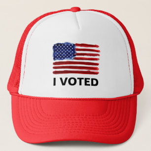 I voted - American Flag Trucker Hat