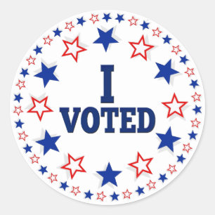 I Voted American Stars Red White Blue Election Classic Round Sticker