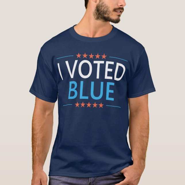 I Voted Blue Democrat T-Shirt (Front)