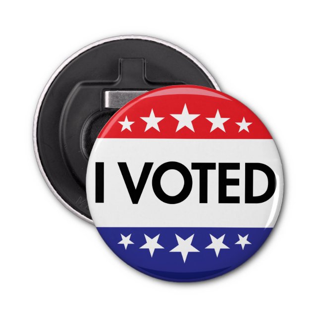 I Voted Button 2024 Election Bottle Opener (Front)