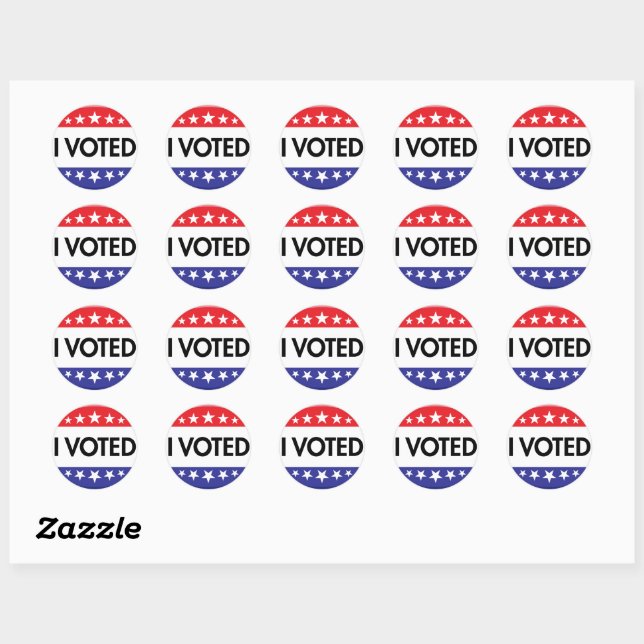 I Voted Button 2024 Election Classic Round Sticker (Sheet)