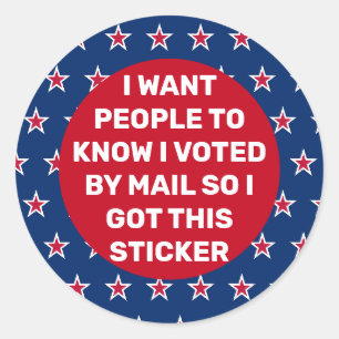'I voted by mail' elections Classic Round Sticker