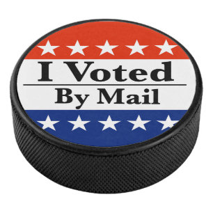 I Voted By Mail Hockey Puck