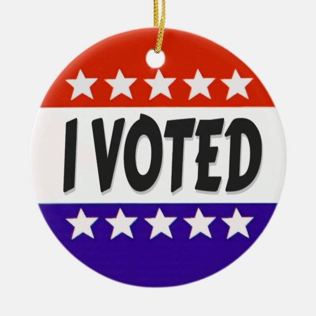 I Voted Ceramic Tree Decoration (Front)