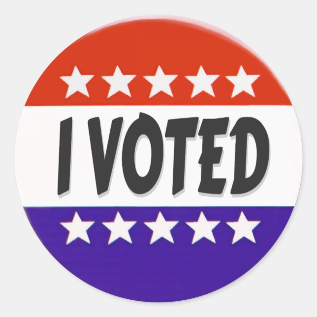 I Voted Classic Round Sticker (Front)