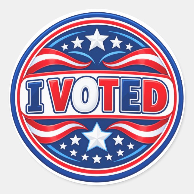 I Voted Classic Round Sticker (Front)