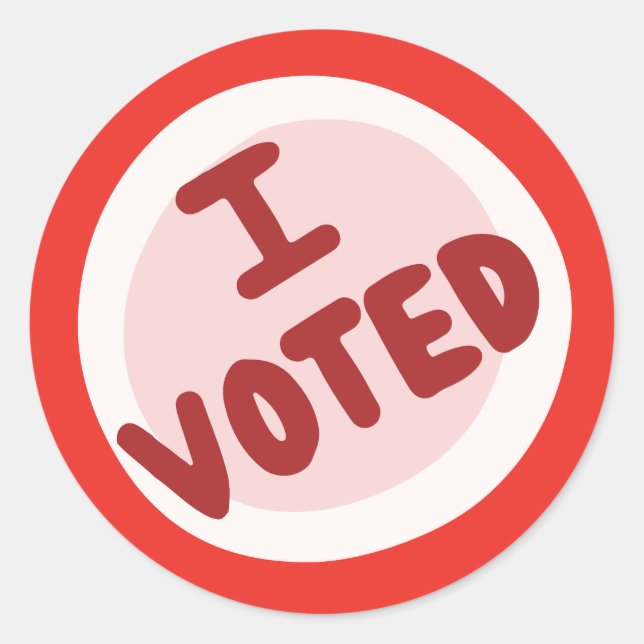 I Voted Classic Round Sticker (Front)