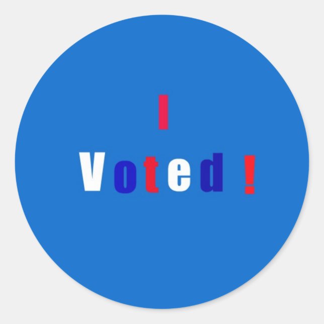 I voted! classic round sticker (Front)