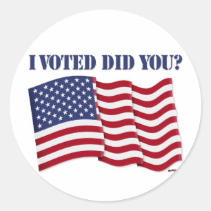 I VOTED DID YOU? CLASSIC ROUND STICKER