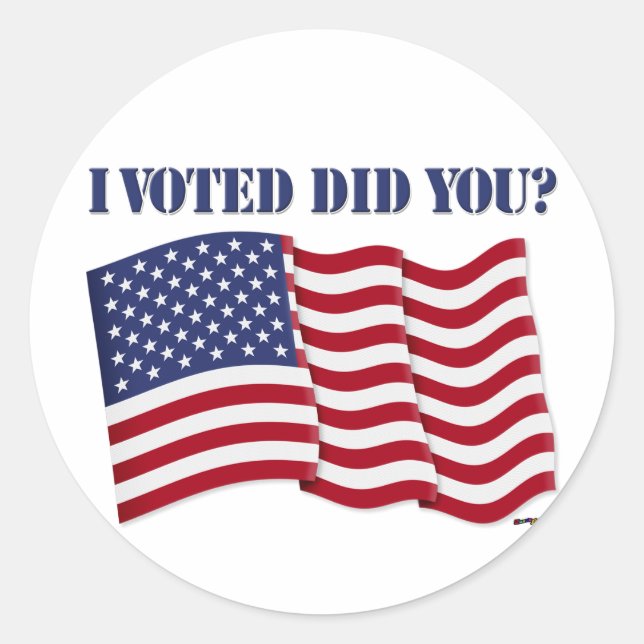 I VOTED DID YOU? CLASSIC ROUND STICKER (Front)