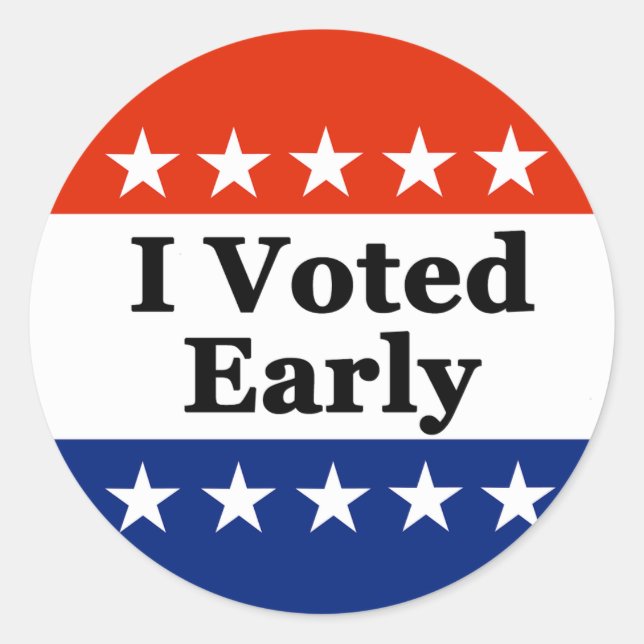 I Voted Early 2026 Elections Classic Round Sticker (Front)