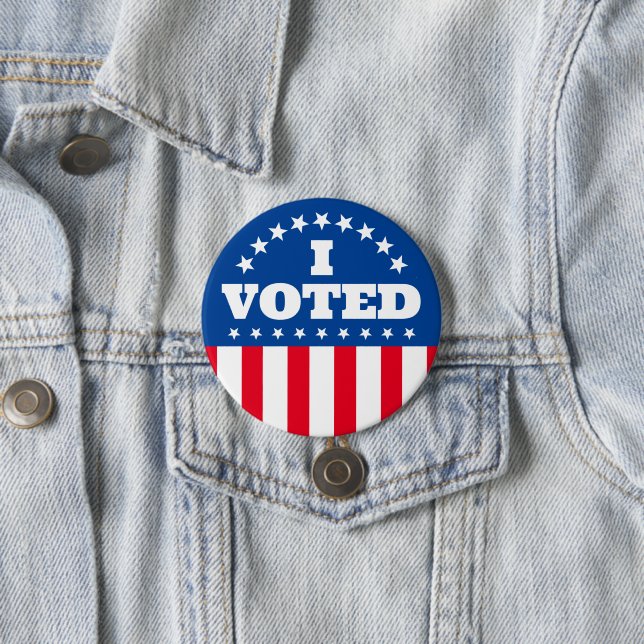 I Voted Election Stars and stripes 7.5 Cm Round Badge (In Situ)