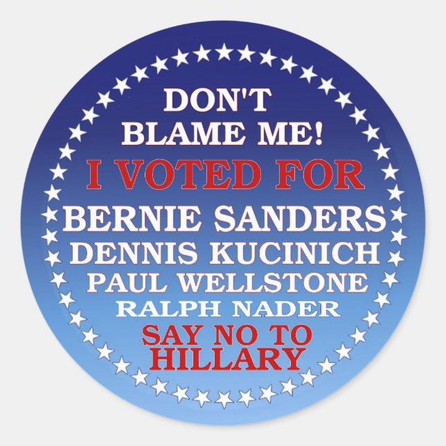 I Voted for Bernie! Classic Round Sticker (Front)