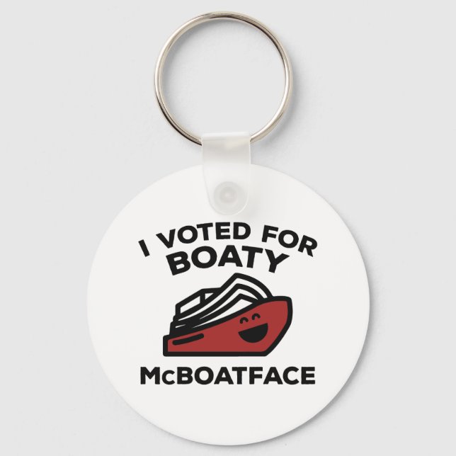 I Voted For Boaty McBoatface Key Ring (Front)