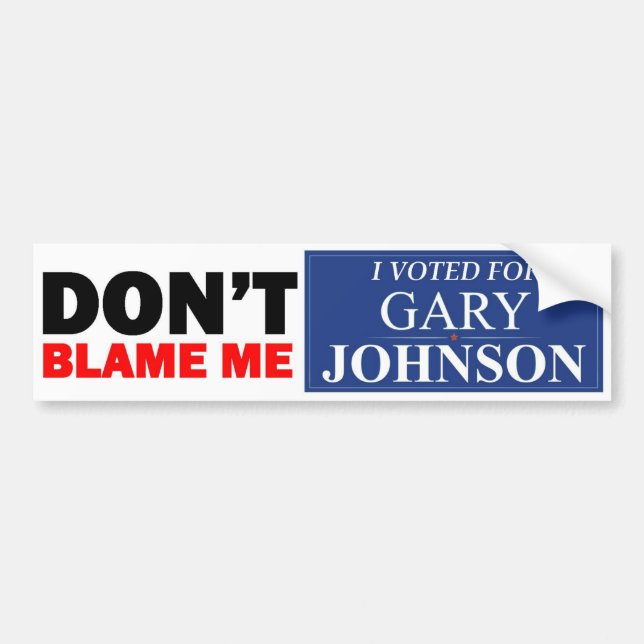 I voted for GARY JOHNSON Bumper Sticker (Front)