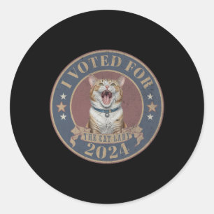 I Voted For Her Kamala Harris The Cat Lady Funny E Classic Round Sticker