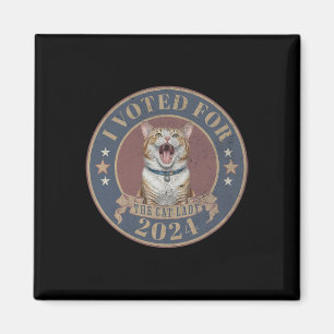 I Voted For Her Kamala Harris The Cat Lady Funny E Magnet